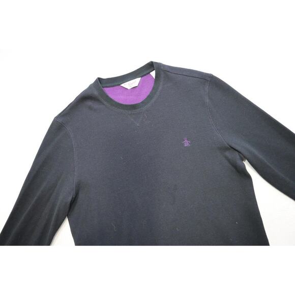 Penguin Munsingwear Thermal Sweatshirt Sweater Black Mens Size XL - Picture 5 of 8